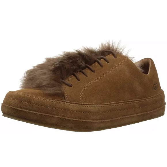 Ugg Blake Fur/Shearling Sneakers in Chestnut - Picture 1 of 6